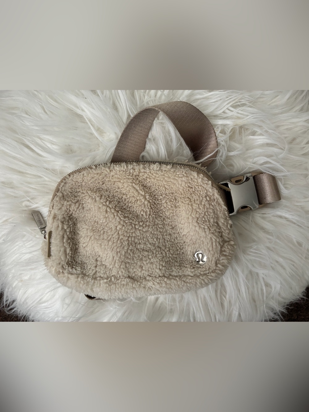 lululemon athletica Cream Sherpa Crossbody Belt Bag